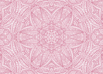 Image showing Abstract concentric outline pink pattern