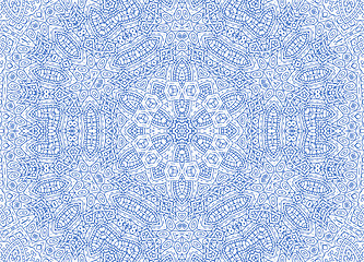 Image showing Blue abstract outline pattern on white