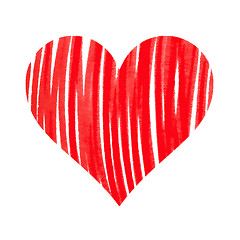 Image showing Abstract bright red heart on white