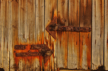 Image showing Texture of the old gate with iron rusty details