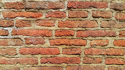 Image showing Texture of ancient red brick wall