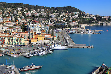 Image showing City of Nice in France, view above Port of Nice on French Rivier