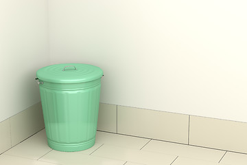 Image showing Metal garbage bin