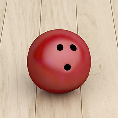 Image showing Red bowling ball