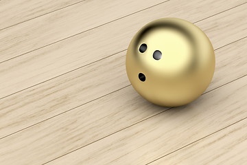 Image showing Golden bowling ball
