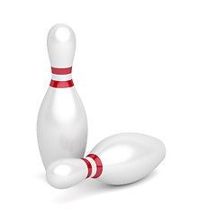 Image showing Bowling pins on white