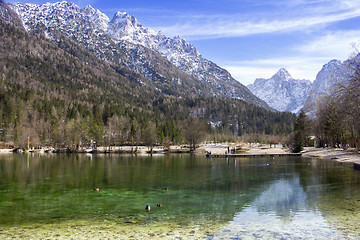 Image showing Beautiful small Mountain lake landscape in Slovenia