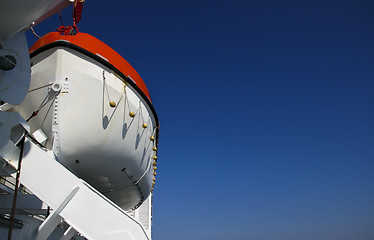 Image showing Lifeboat on crane