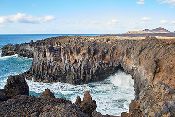 Image showing Los Hervideros, Lanzarote Island, Canaries