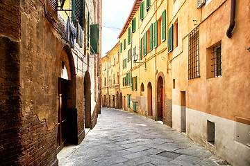 Image showing Street view of Siena, Italy