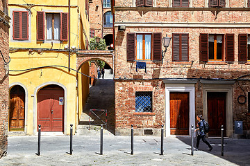 Image showing Street view of Siena, Italy