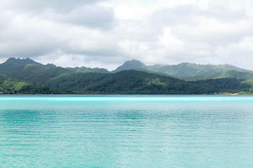 Image showing lagoon and mountains in french polynesia