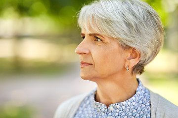 Image showing portrait of senior woman at summer park