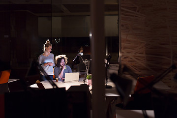 Image showing young designers in the night office