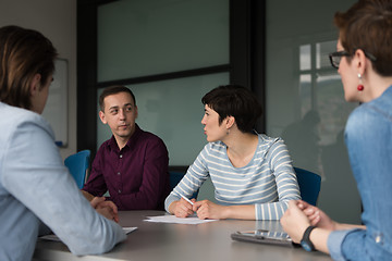 Image showing Business Team At A Meeting at modern office building