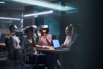 Image showing Multiethnic Business team using virtual reality headset