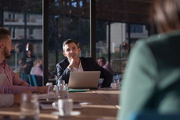 Image showing Business Team At A Meeting at modern office building