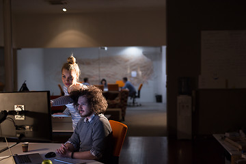 Image showing young designers in the night office