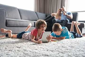 Image showing young couple spending time with kids