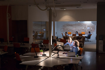 Image showing young designers in the night office