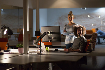 Image showing young designers in the night office