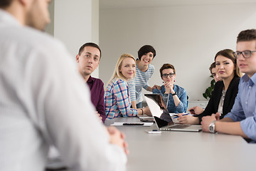 Image showing Business Team At A Meeting at modern office building