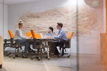 Image showing Business Team At A Meeting at modern office building