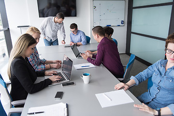 Image showing Group of young people meeting in startup office