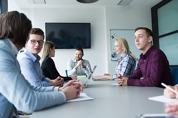 Image showing Business Team At A Meeting at modern office building