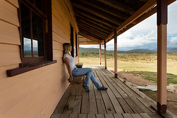 Image showing Afternoons on the verandah looking over the Snowy High Plains