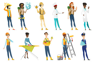 Image showing Professional women vector illustrations set.