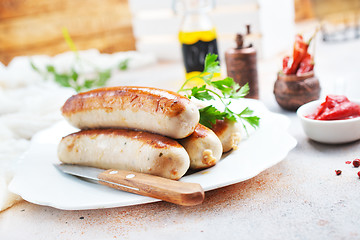 Image showing fried sausages