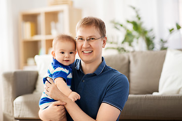 Image showing happy baby boy with father at home