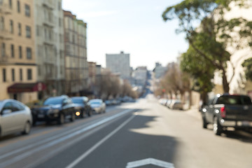 Image showing blurred cityscape of san francisco city street