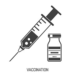 Image showing Vaccination Concept with Syringe and Vial Icon