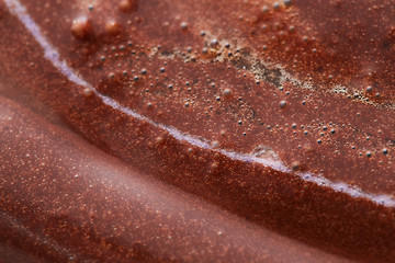 Image showing Chocolate close-up background of melted dessert in a brown tone.