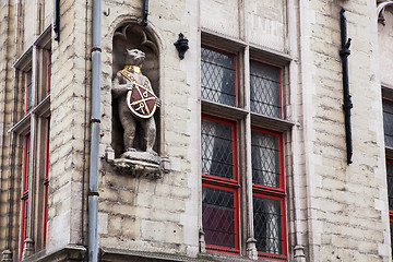 Image showing architectural details on the buildings in the city of Bruges