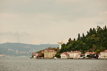 Image showing Landscape panoramic view from the sea to the historical part of Istanbul, Turkey.