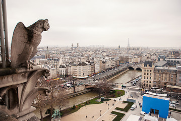 Image showing Gargoyles of Paris on Notre Dame Cathedral church