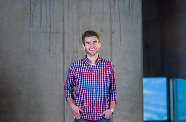 Image showing portrait of young male architect on construction site