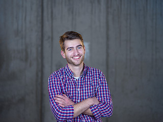 Image showing portrait of young male architect on construction site