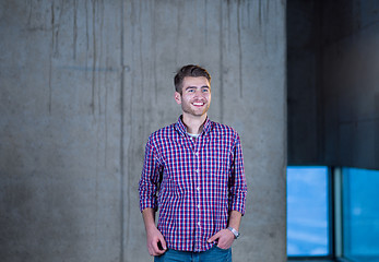 Image showing portrait of young male architect on construction site