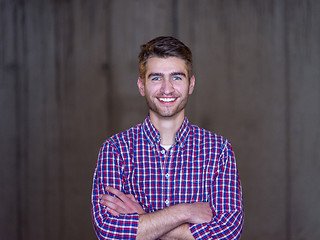 Image showing portrait of young male architect on construction site