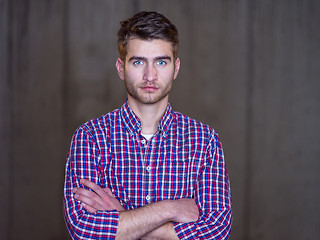 Image showing portrait of young male architect on construction site