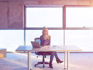 Image showing young female architect on construction site