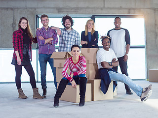 Image showing portrait of multiethnic business people on construction site