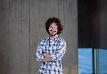 Image showing portrait of young male architect on construction site