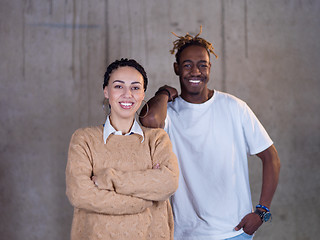 Image showing portrait of multiethnic business people on construction site