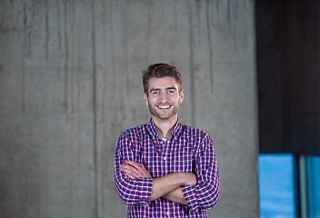 Image showing portrait of young male architect on construction site