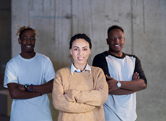 Image showing portrait of multiethnic business people on construction site